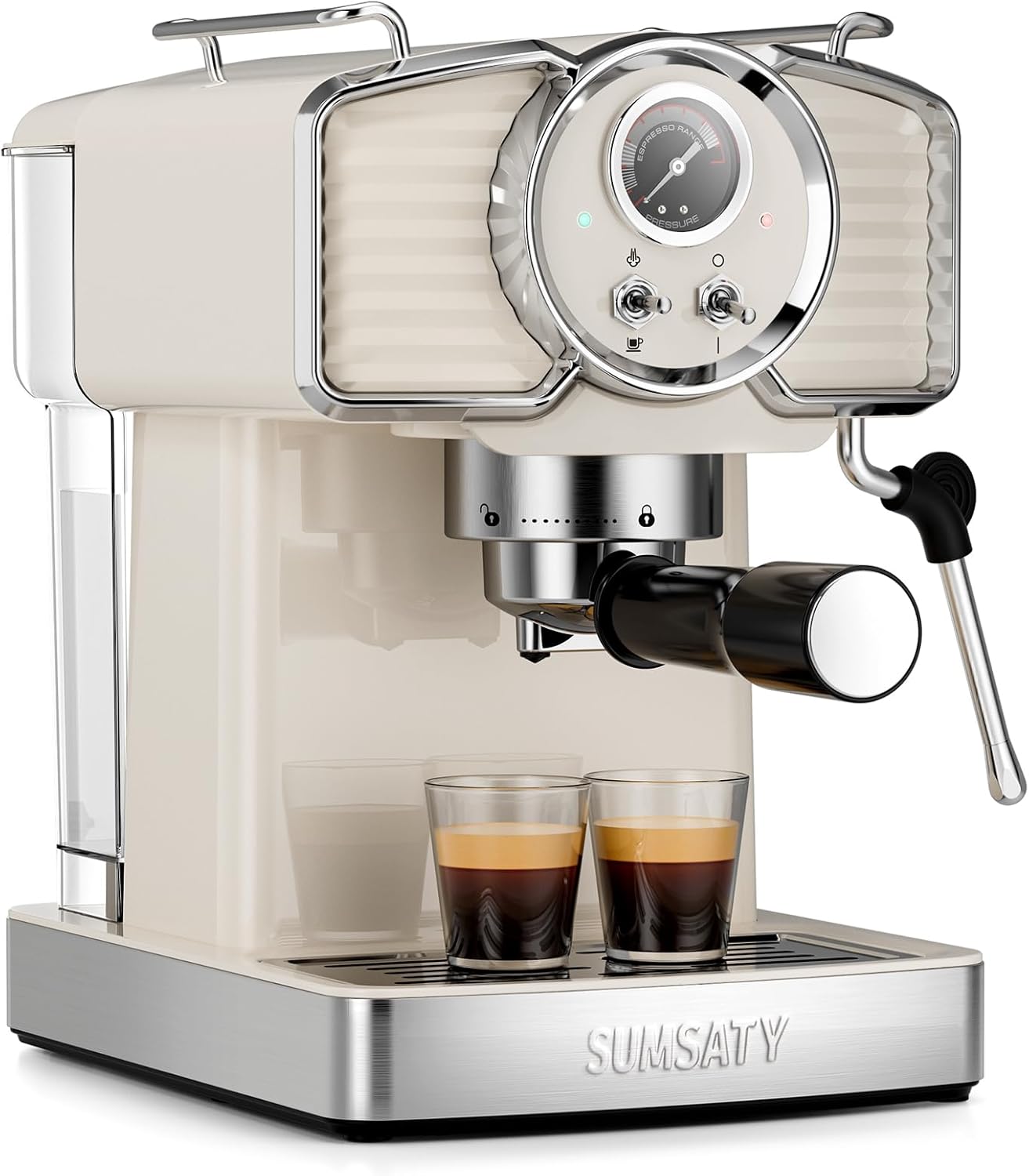 Sumsaty Retro Espresso Machine - Off-White